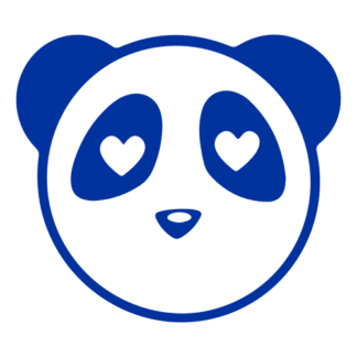 Heart Eyes Panda Decal (Blue)